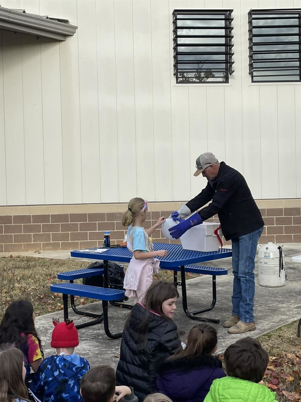  Mr. Donnie Belote does an experiment to demonstrate the states of matter.